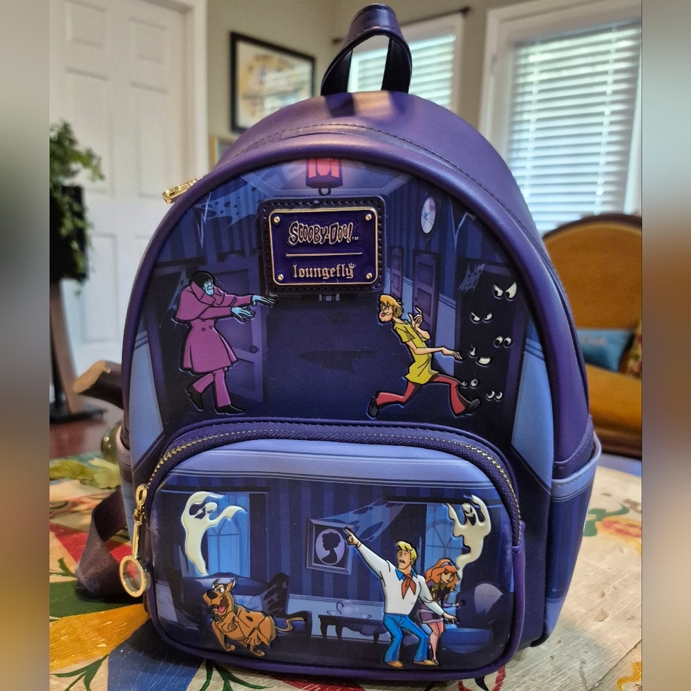 Loungefly Scooby-Doo Purple Haunted Backpack with Matching Wallet